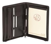 Schrijfmap van der Spek 358 A5 buffelleer met rits zwart - thumbnail