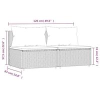 Tuinmiddenbanken met kussens 2 st poly rattan bruin - thumbnail