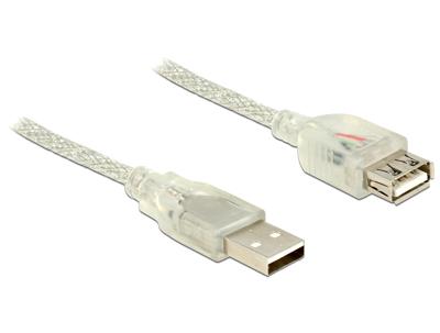 Delock 83884 Verlengkabel USB 2.0 Type-A male > USB 2.0 Type-A female 3 m transparant