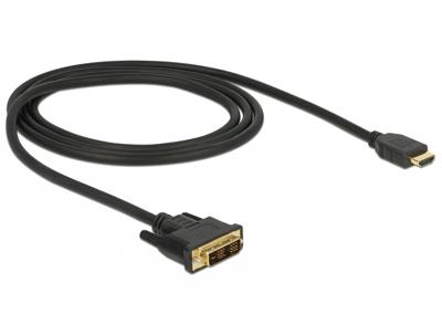 Delock 85582 HDMI naar DVI 18+1 kabel bidirectioneel 1 m - thumbnail