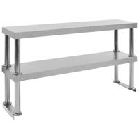 VidaXL Verhoging voor werktafel 2-laags 120x30x65 cm roestvrij staal - thumbnail