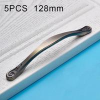 5 stuks 4041-128 groene oude zink legering kabinet handvat pitch: 128mm - thumbnail