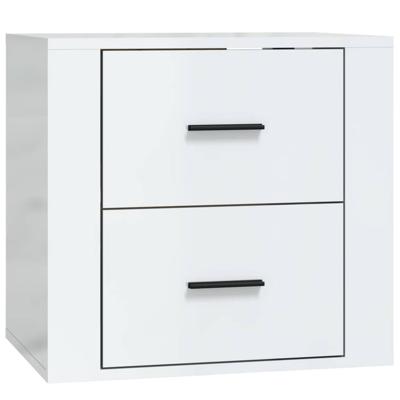 Nachtkastje wandgemonteerd 50x36x47 cm hoogglans wit