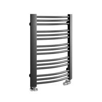 Handdoekradiator Sapho Egeon Gebogen 59.5x81.8 cm Antraciet - thumbnail