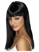 Glamourama Pruik Zwart Stijl - thumbnail