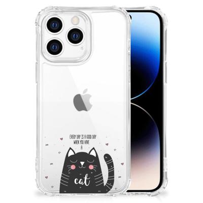 iPhone 14 Pro Stevig | Bumper Hoesje | Cat Good Day iPhone 14 Pro Stevig | Bumper Hoesje | Cat Good Day