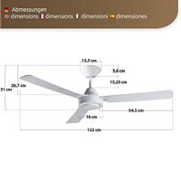 Beacon Plafondventilator witCalypso Ø 122cm IP20 - 213015 - thumbnail