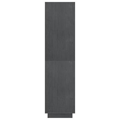 Boekenkast/kamerscherm 80x35x135 cm massief grenenhout grijs