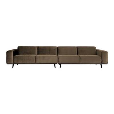 WOOOD Bank 'Statement' 4-zits xxl, Velvet, kleur Taupe