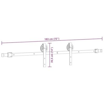 VidaXL Doos met onderdelen voor schuifdeur 183 cm staal zwart VidaXL Doos met onderdelen voor schuifdeur 183 cm staal zwart