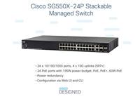 Cisco SG550X-24P 24-poort Gigabit PoE Stackable Switch - thumbnail