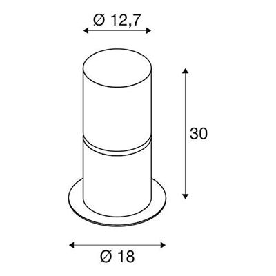 SLV Staande tuinlampRox 30cm metaalgrijs - 1001488