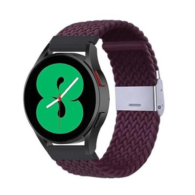 By Qubix - Compatible met Garmin Forerunner 255 - Braided nylon bandje - Donkerpaars - Compatible Garmin bandje - Bandbreedte: 22mm