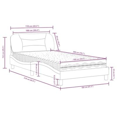 Bed met matras "Hvar" kunstleer cappuccinokleurig 100x200 cm