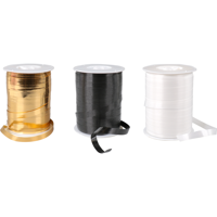 Lint | 10mm | 250m | PP | zwart/wit/goud | 3 rol - thumbnail