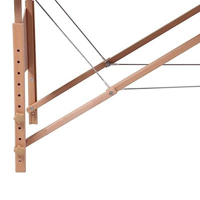 VidaXL Inklapbare massagetafel 2 zones met houten frame (creme)