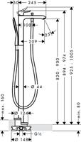 Hansgrohe Metris ééngreeps badmengkraan vloergemonteerd, chroom - thumbnail