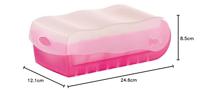 HAN CROCO 997-663 Kaartenbox Doorschijnend, Pink Aantal kaarten (max.): 900 kaarten DIN A7 liggend Incl. 100 gelinieerd - thumbnail