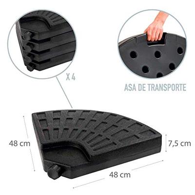 Voet voor Parasol Aktive 48 x 7,5 x 48 cm Plastic