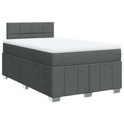 Boxspring met matras stof donkergrijs 120x200 cm - thumbnail