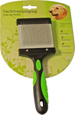 Hondenborstel flexibele slicker 2-zijdig L Vachtverzorging Gebr. de Boon - Gebr de boon