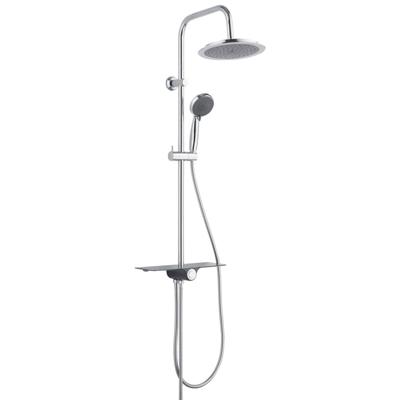AQUASTAR hoofddouche set met planchet, chroom-antraciet wellness hoofddouche met antikalk nozzles, hoofddouche: Ø ca. 24 cm handdouche met 5 functies en met antikalk nozzles, maat: Ø ca. 10 cm m
