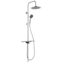 AQUASTAR hoofddouche set met planchet, chroom-antraciet wellness hoofddouche met antikalk nozzles, hoofddouche: Ø ca. 24 cm handdouche met 5 functies en met antikalk nozzles, maat: Ø ca. 10 cm m - thumbnail