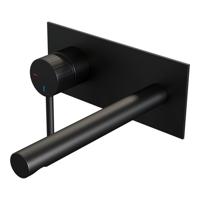 BRAUER Stripe Inbouw Wastafelmengkraan - rechte uitloop en afdekplaat - model A2 - mat zwart 5-S-334 - thumbnail