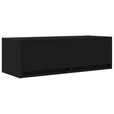 TV-meubel 80x31x25,5 cm spaanplaat zwart eikenkleurig