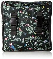 Basil wanderlust carry all bag - zwarte fietshandtas met kleurrijke vogelprint - thumbnail