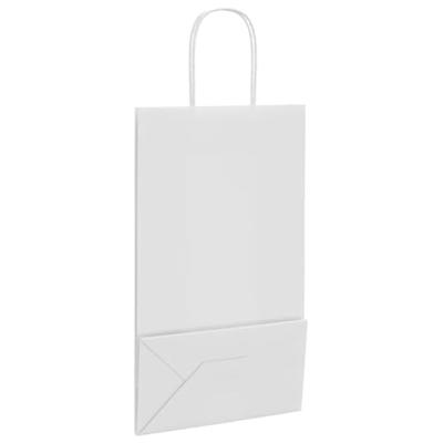VidaXL Papieren zakken 50 st met hengsels 21x11x36 cm wit