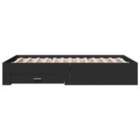 Bedframe met lades bewerkt hout zwart 120x200 cm - thumbnail