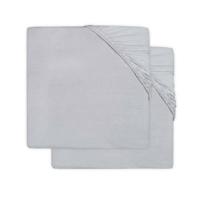 Jollein katoenen hoeslaken wieg 40x80/90cm - set van 2 soft grey - thumbnail