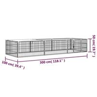 Hondenkennel 8 panelen 100x50 cm gepoedercoat staal zwart - thumbnail