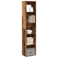 Boekenkast 40x30x189 cm bewerkt hout oud houtkleurig - thumbnail