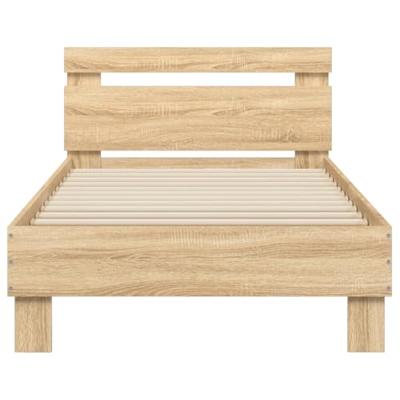 Bedframe met hoofdbord en LED sonoma eikenkleurig 90x190 cm Bedframe met hoofdbord en LED sonoma eikenkleurig 90x190 cm