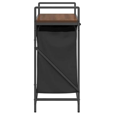 Wasmand 2 vakken met plank bruin eikenkleurig Wasmand 2 vakken met plank bruin eikenkleurig