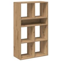 Boekenkast 66x31x112 cm bewerkt hout artisanaal eikenkleur - thumbnail