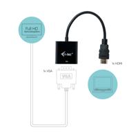i-tec HDMI2VGAADA HDMI Adapter [1x HDMI-stekker - 1x VGA-bus] Meerdere kleuren 0.15 m - thumbnail
