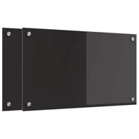VidaXL Keuken achterwand 2 pcs zwart 70 x 40 cm gehard glas - thumbnail