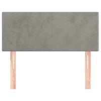 Hoofdbord 100x5x78/88 cm fluweel lichtgrijs - thumbnail