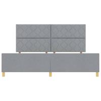 Bedframe met hoofdeinde Lichtgrijs 200 x 200 cm Stof - thumbnail