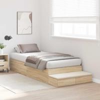 Opbergbedframe Sonoma Eiken 226.5 x 90 x 31.5 cm Bewerkt hout - thumbnail