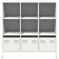 Hoge kast 101,5x39x103,5 cm staal wit - thumbnail