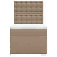 Boxspring met matras kunstleer cappuccinokleurig 120x200 cm - thumbnail