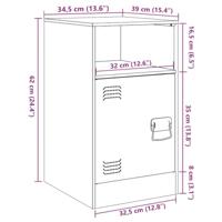 Nachtkastje 34,5x39x62 cm staal roze - thumbnail