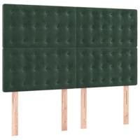 Boxspring met matras fluweel donkergroen 140x200 cm - thumbnail