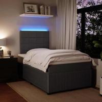Boxspring met matras fluweel donkergrijs 120x190 cm - thumbnail