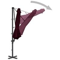 Zweefparasol met aluminium paal 300 cm rood - thumbnail