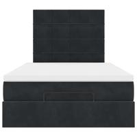 Ottoman bed met matrassen 120x190cm fluweel zwart - thumbnail